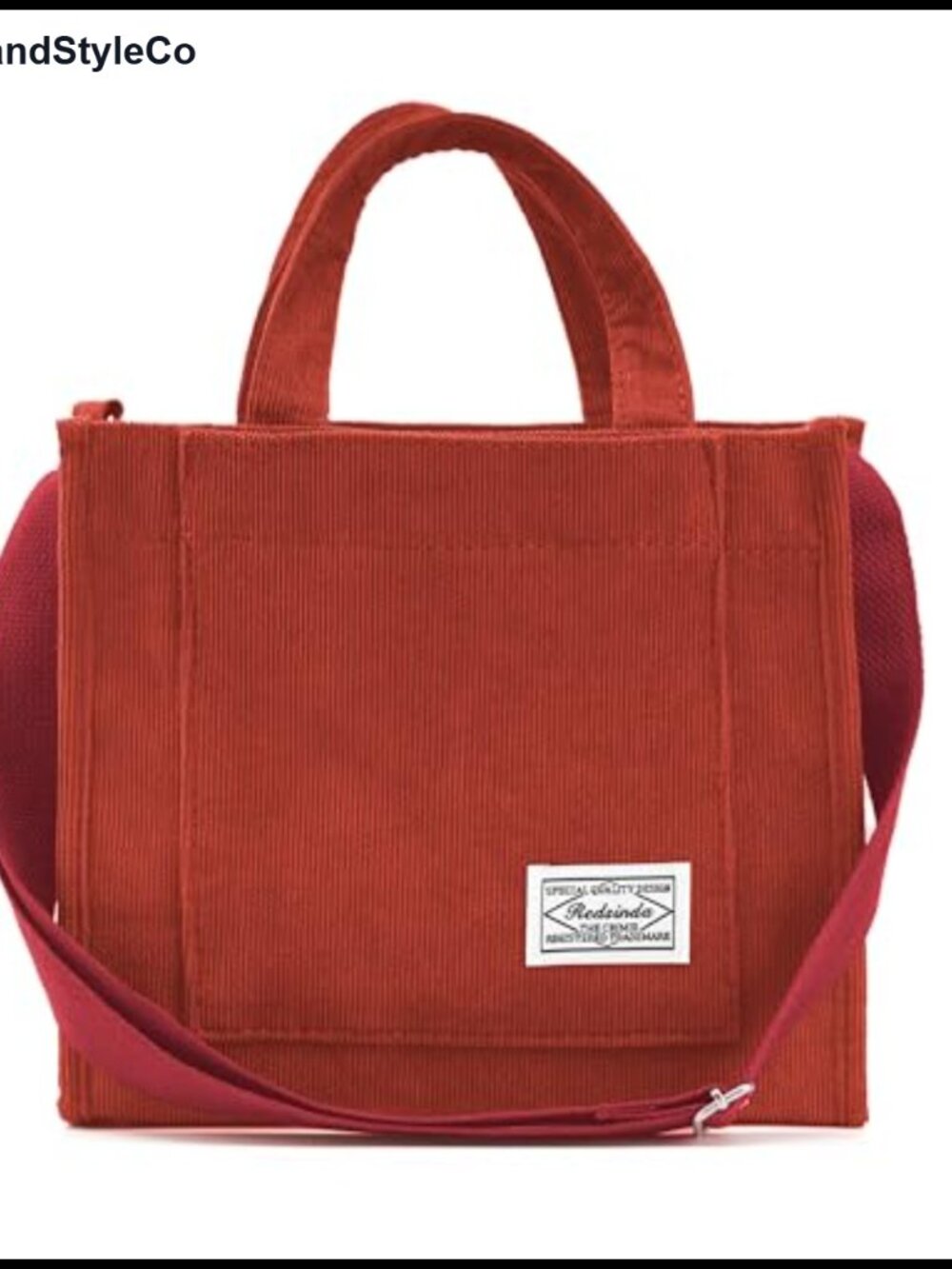 Corduroy Tote Bag Small Crossbody Square Handbag Everyday Shoulder Purse